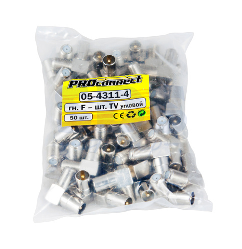 Переход гнездо F- штекер TV угловой, фото 2