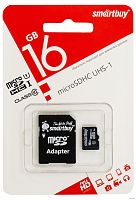 Карта памяти 16Gb Micro SD SmartBuy класс 10,
