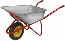 Тачка строит. 1 кол. 220кг/110-150л (колесо полиурет. бескамерное)