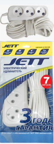 Сетевой удлинитель Jett РС-3 7м 3 роз.б/з 155-207. фото 2