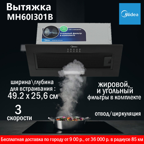 ВО Midea MH60I301B черная фото 8